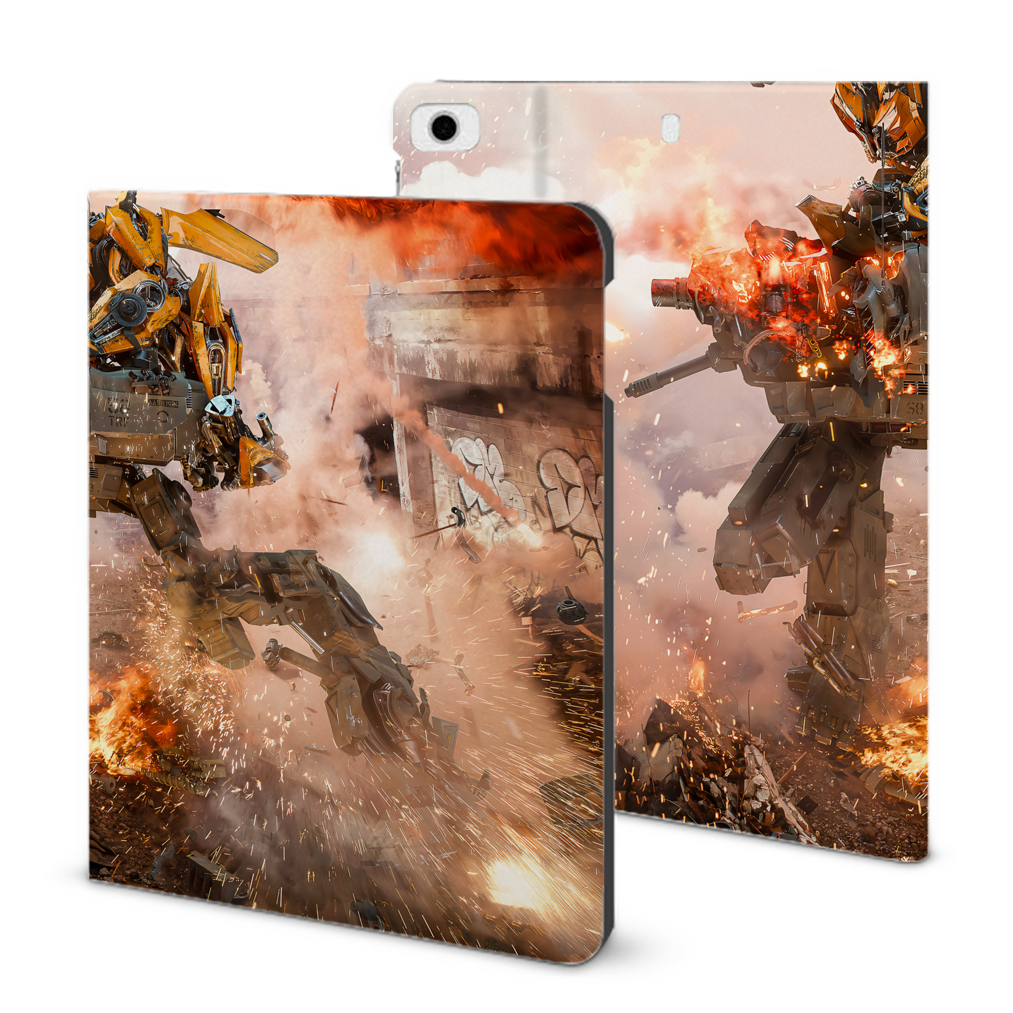 （画像用） Transformers トランスフォーマー IPad ケース ブック型 PUレザー TPU 耐衝撃 軽量 薄型 ペン収納なし 全面保護 IPad 各モデル対応